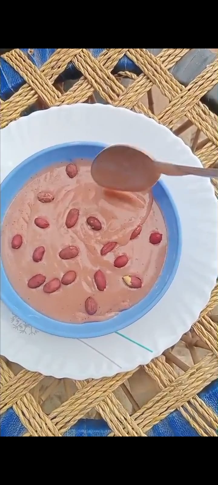 Maureen’s millet porridge topped with roasted groundnuts